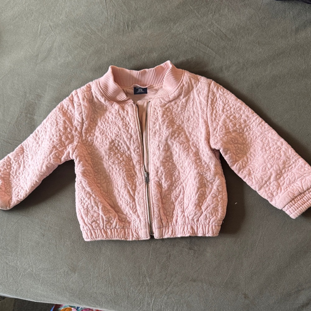 GAP Light Pink Quilted Bomber Jacket